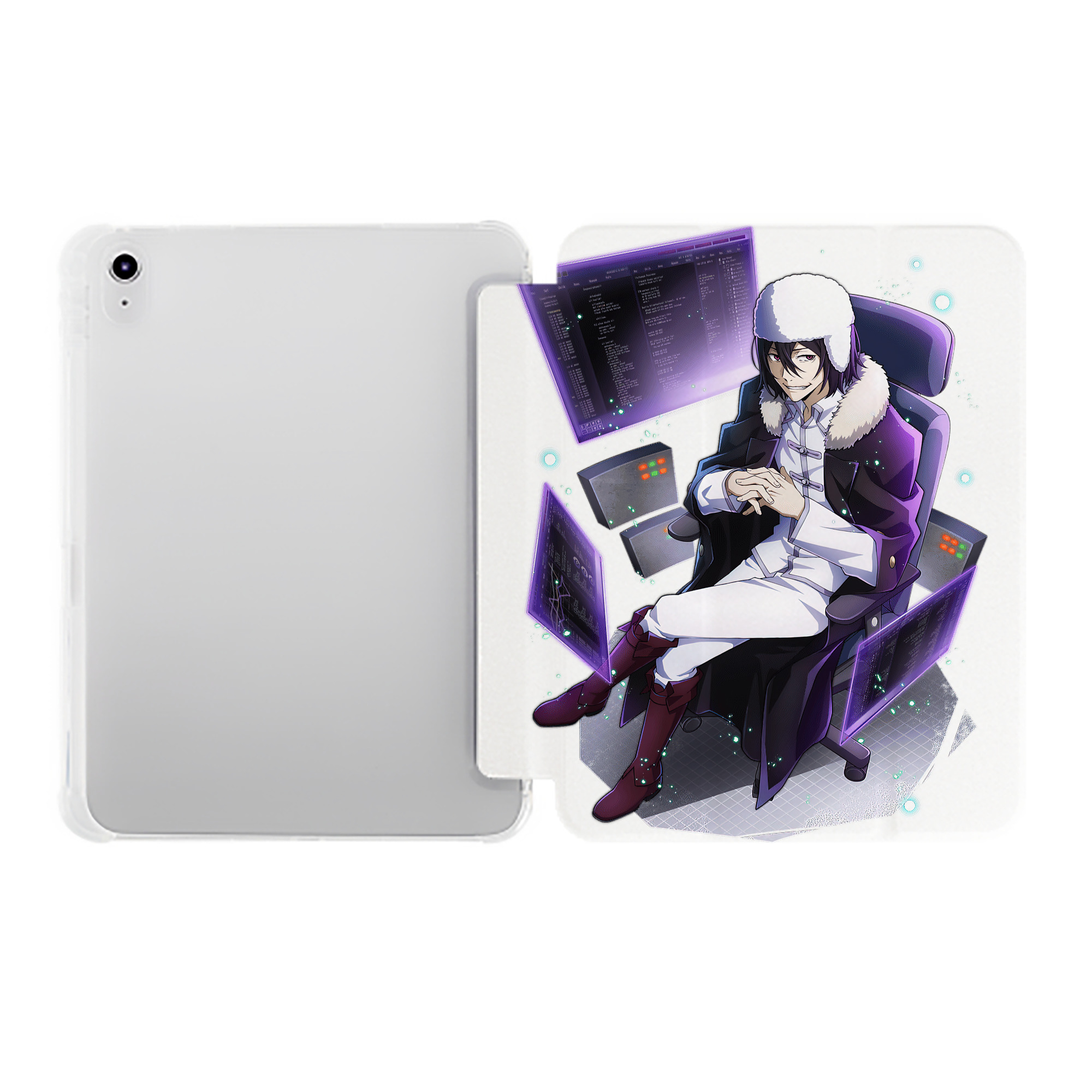 （画像用） 文豪ストレイドッグス Bungo Stray Dogs IPad ケース ペン収納付き 三つ折りスタンド PUレザー×シリコン 対応機種9.5/10.5/10.9インチ